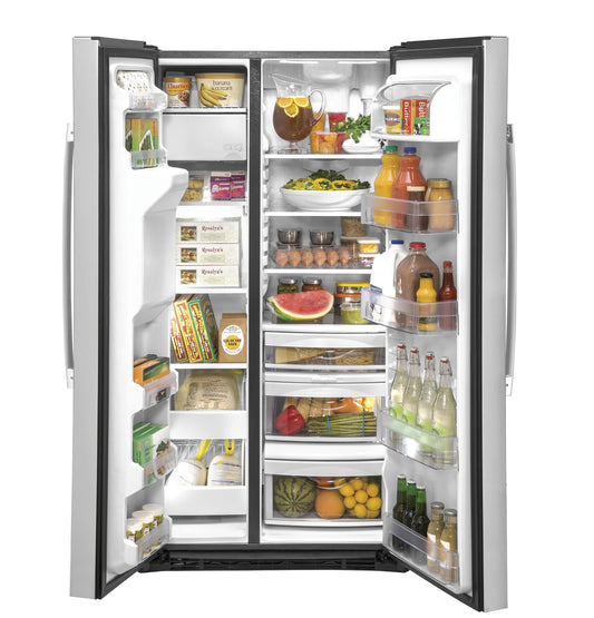 GZS22IYNFS GE 21.8 Cu. Ft. Counter-Depth Fingerprint Resistant Side-By-Side Refrigerator