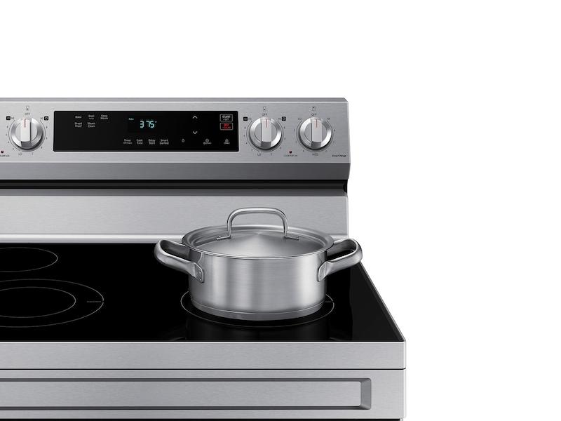 Samsung NE63A6111SS 6.3 cu. ft. Smart Freestanding Electric Range with Steam Clean in Stainless Steel