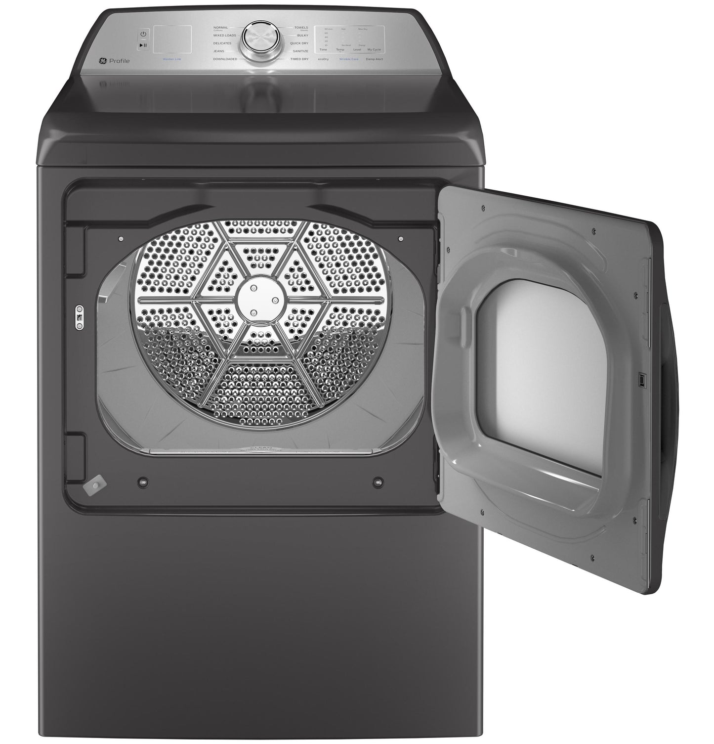 PTD60EBPRDG GE Profile™ ENERGY STAR® 7.4 cu. ft. Capacity aluminized alloy drum Electric Dryer with Sanitize Cycle and Sensor Dry