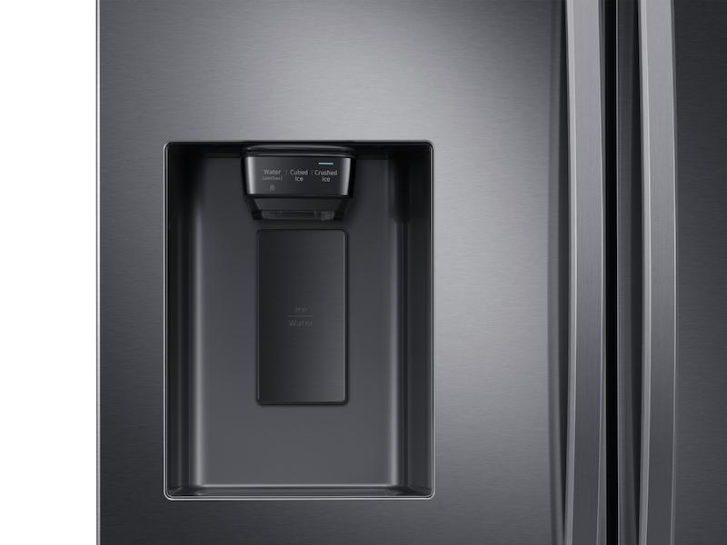 27 cu. ft. Large Capacity 3-Door French Door Refrigerator with External Water & Ice Dispenser in Black Stainless Steel