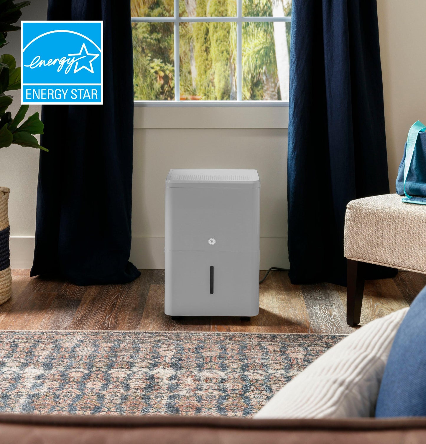 GE® 50 Pint ENERGY STAR® Portable Dehumidifier with Smart Dry for Wet Spaces