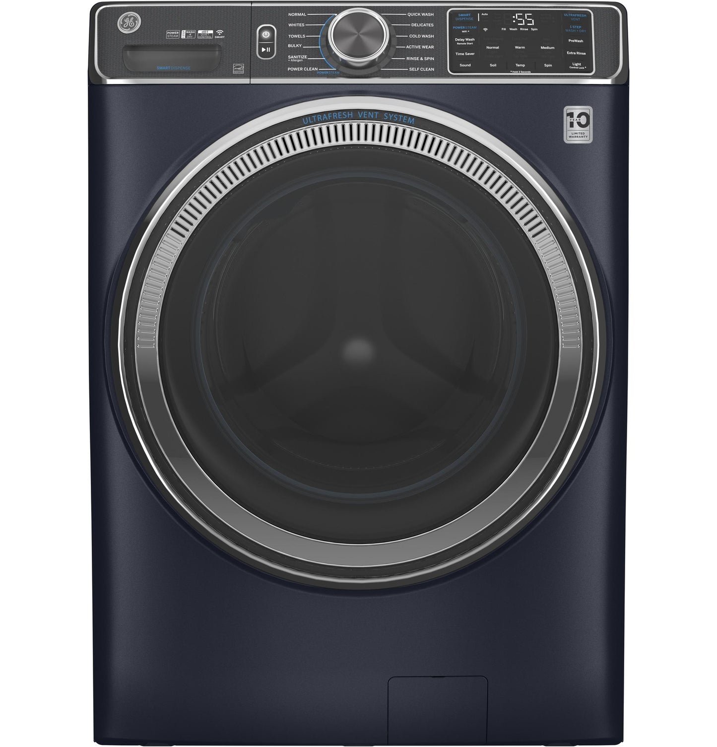 GE® ENERGY STAR® 5.0 cu. ft. Capacity Smart Front Load Steam Washer with SmartDispense™ UltraFresh Vent System with OdorBlock™ and Sanitize   Allergen