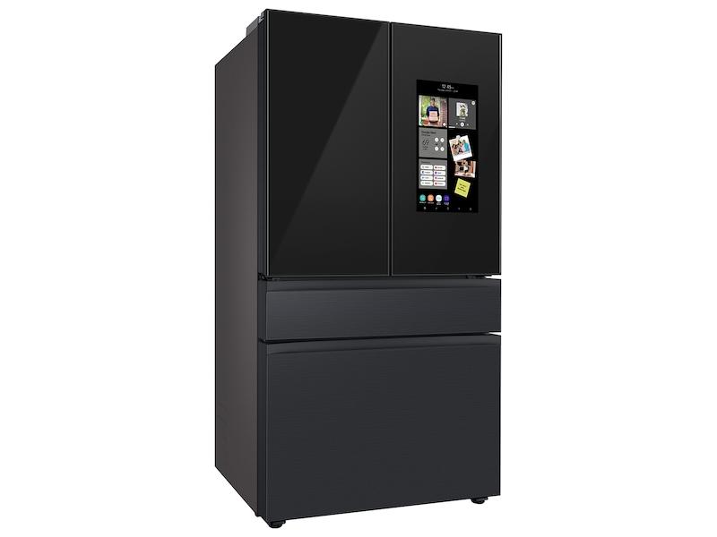 Samsung RF23BB89008MAA Bespoke 4-Door French Door Refrigerator (23 cu. ft.) - with Top Left and Family Hub™ Panel in Charcoal Glass - and Matte Black Steel Middle and Bottom Panels