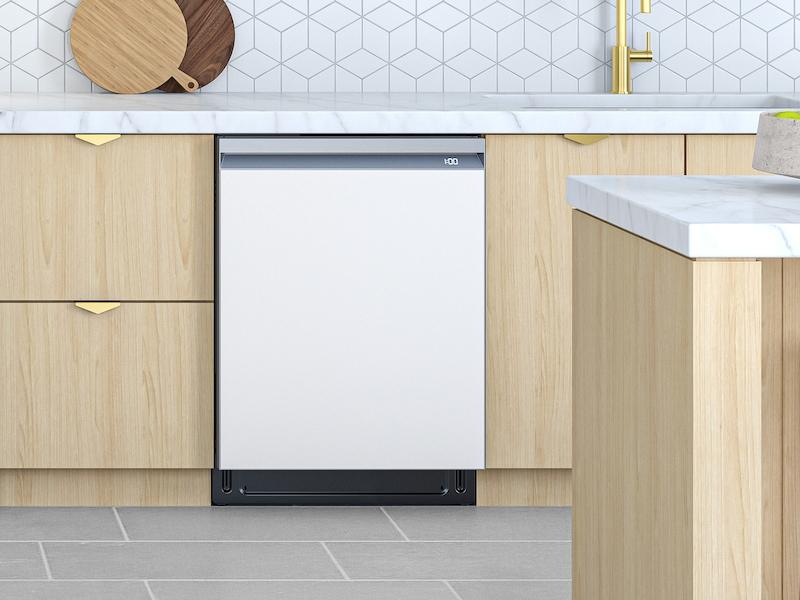 Samsung DW80BB707012AA Bespoke AutoRelease Smart 42dBA Dishwasher with StormWash+™ and Smart Dry in White Glass