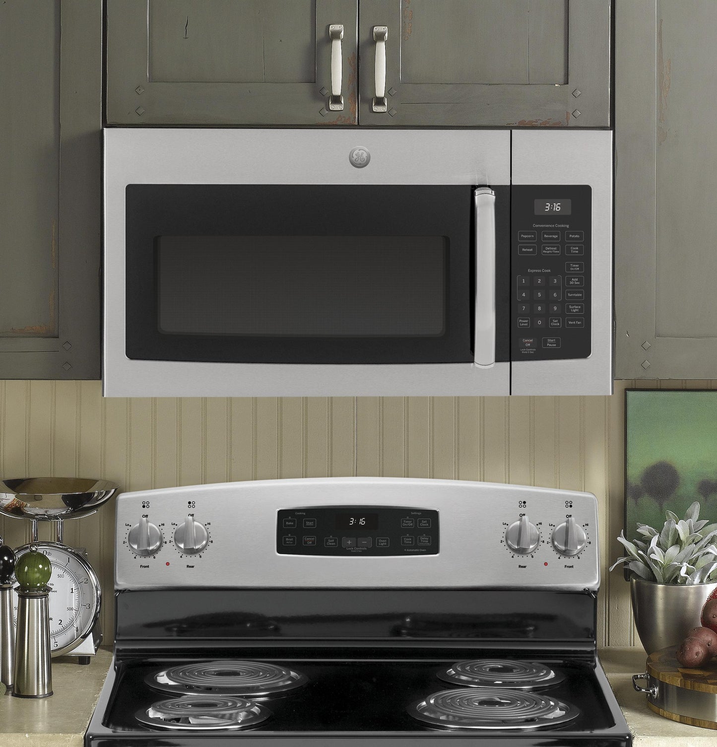 JVM3160RFSS GE® 1.6 Cu. Ft. Over-the-Range Microwave Oven