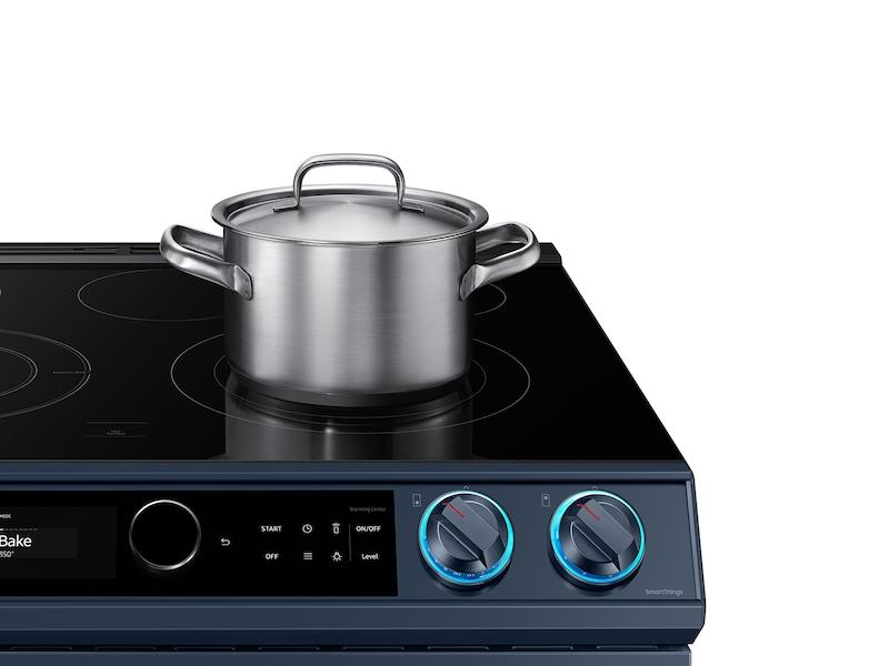 Bespoke Smart Slide-in Electric Range 6.3 cu. ft. with Smart Dial & Air Fry in Navy Steel