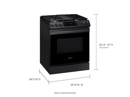 6.0 cu. ft. Smart Slide-in Gas Range with Convection in Black Stainless Steel