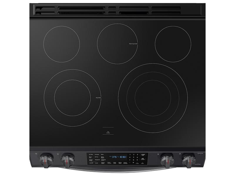 Samsung 6.3 cu. ft. Smart Slide-in Electric Range with Air Fry in Black Stainless Steel