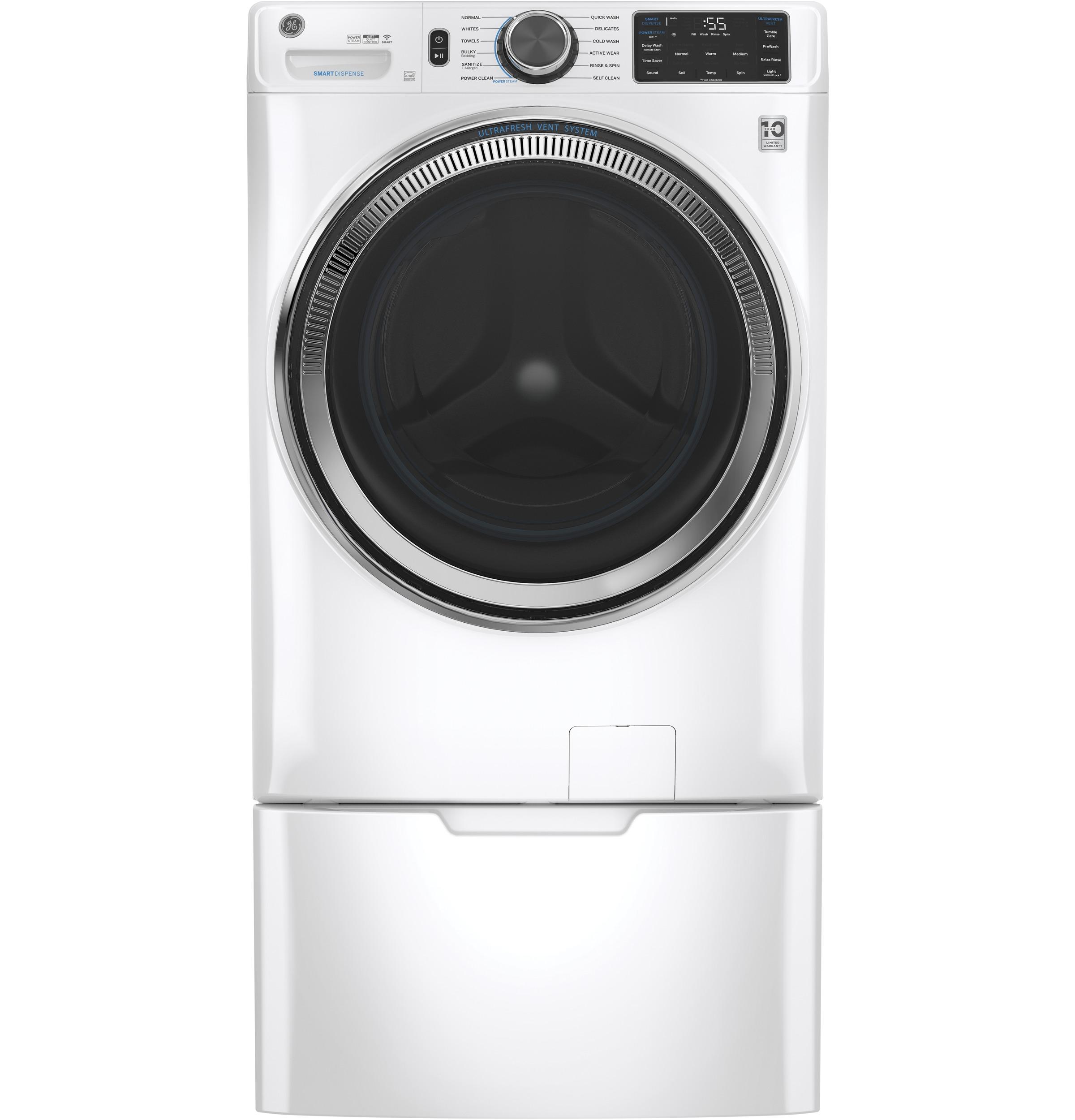 GE® 4.8 cu. ft. Capacity Smart Front Load ENERGY STAR® Steam Washer with SmartDispense™ UltraFresh Vent System with OdorBlock™ and Sanitize + Allergen