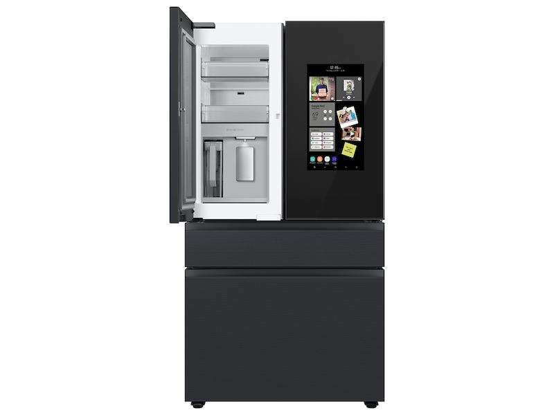 Samsung RF29BB89008MAA Bespoke 4-Door French Door Refrigerator (29 cu. ft.) - with Top Left and Family Hub™ Panel in Charcoal Glass - and Matte Black Steel Middle and Bottom Door Panels