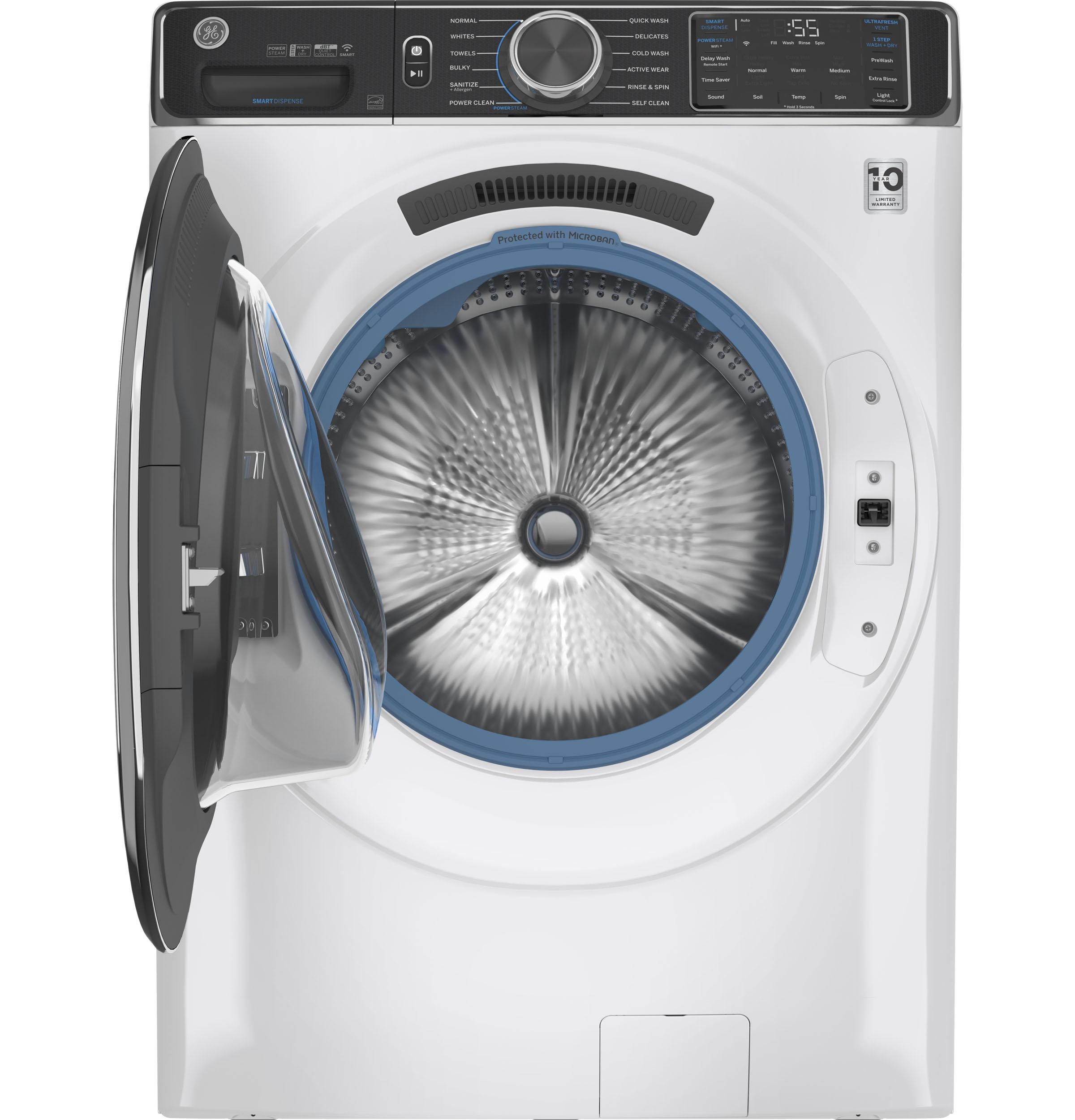 GE® ENERGY STAR® 5.0 cu. ft. Capacity Smart Front Load Steam Washer with SmartDispense™ UltraFresh Vent System with OdorBlock™ and Sanitize Allergen