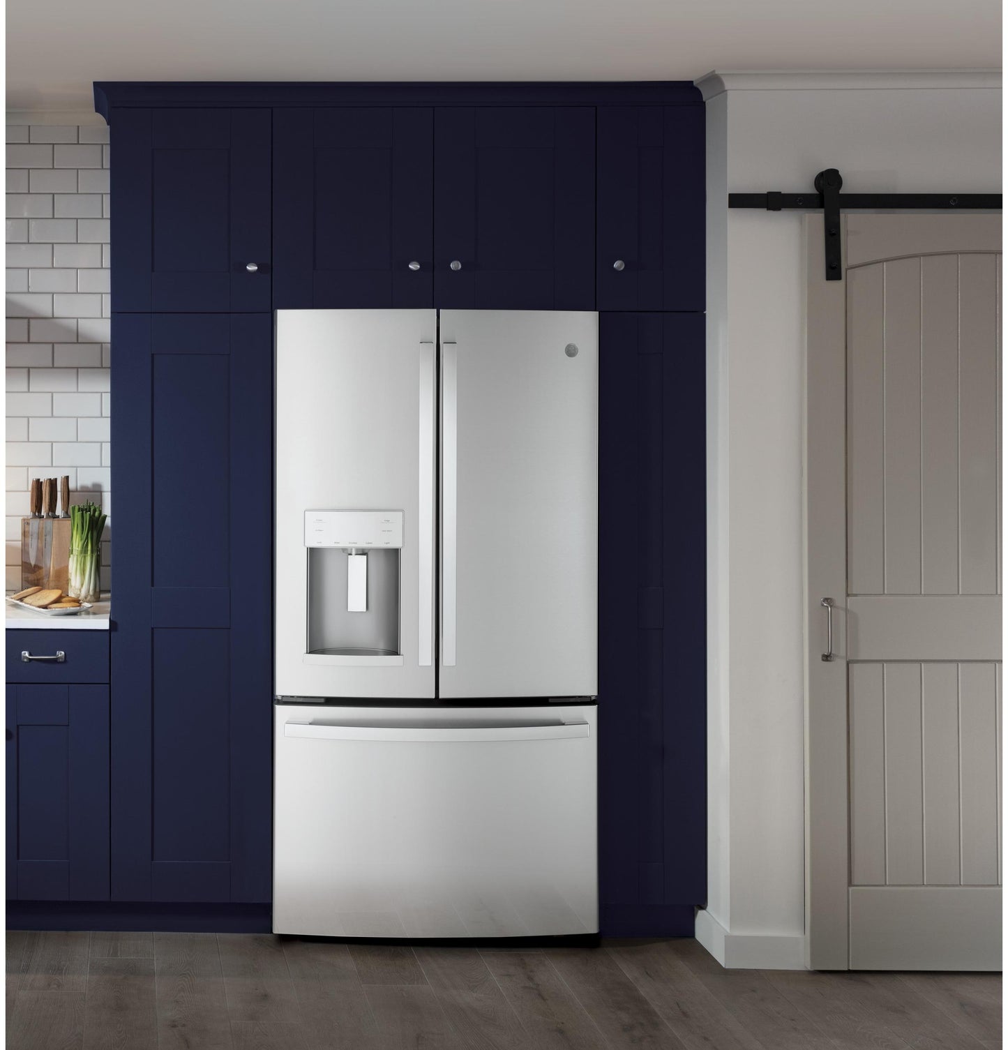 GYE22GYNFS GE ENERGY STAR 22.1 Cu. Ft. Counter-Depth Fingerprint Resistant French-Door Refrigerator