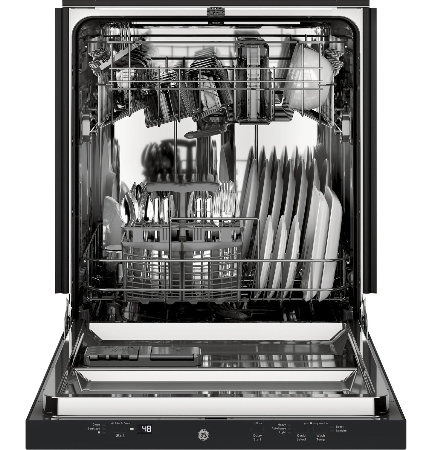 GDT226SGLBB GE® ENERGY STAR® ADA Compliant Stainless Steel Interior Dishwasher with Sanitize Cycle