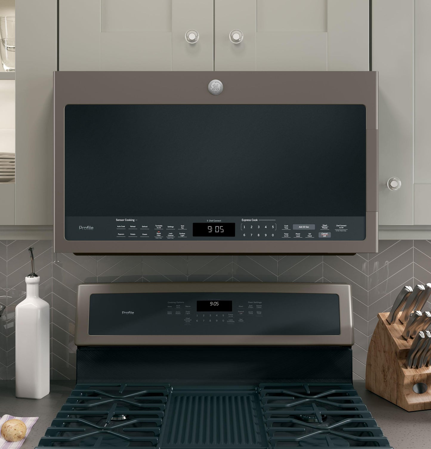 GE Profile™ 2.1 Cu. Ft. Over-the-Range Sensor Microwave Oven