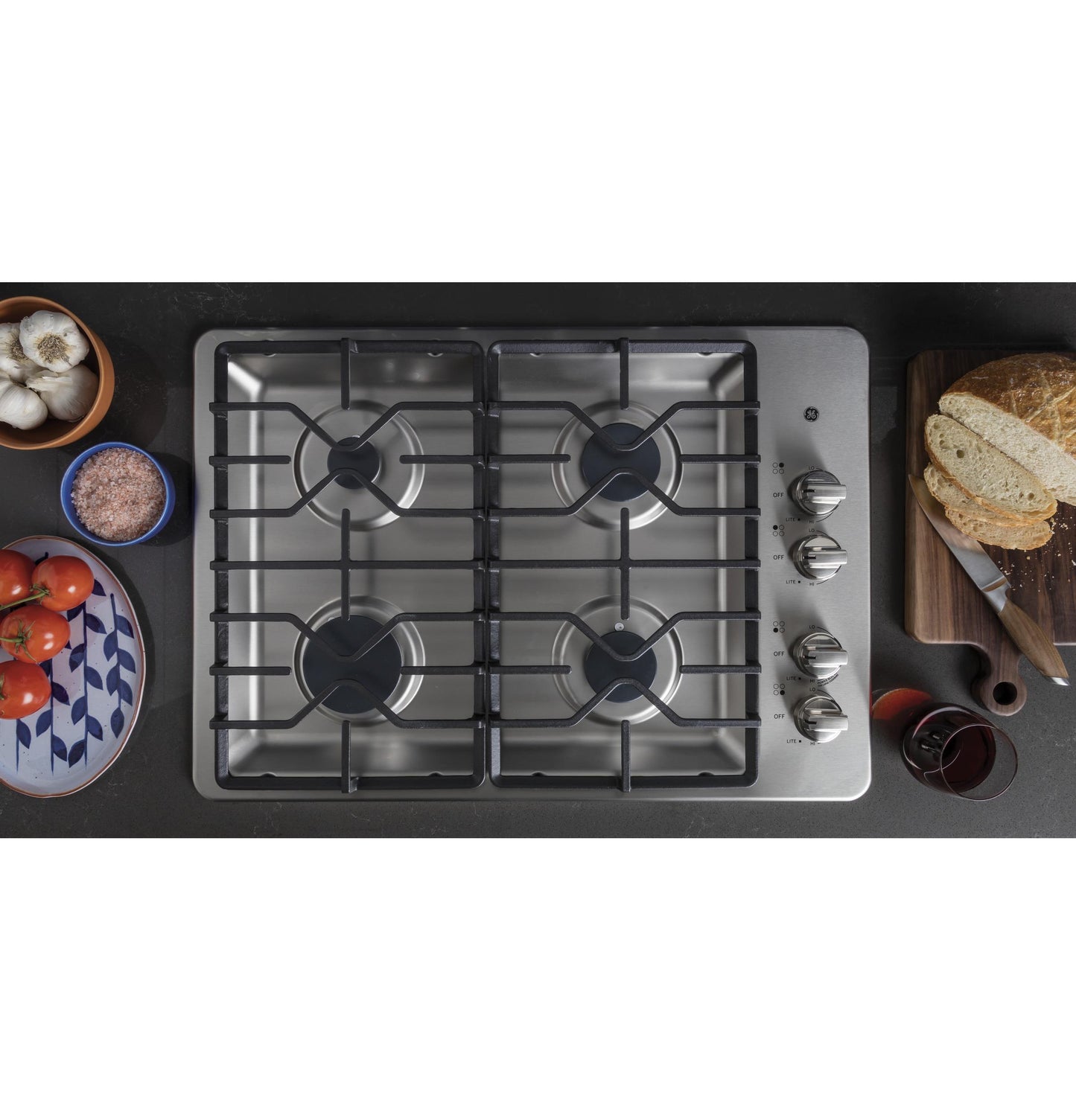 JGP3030SLSS GE® 30" Built-In Gas Cooktop with Dishwasher-Safe Grates