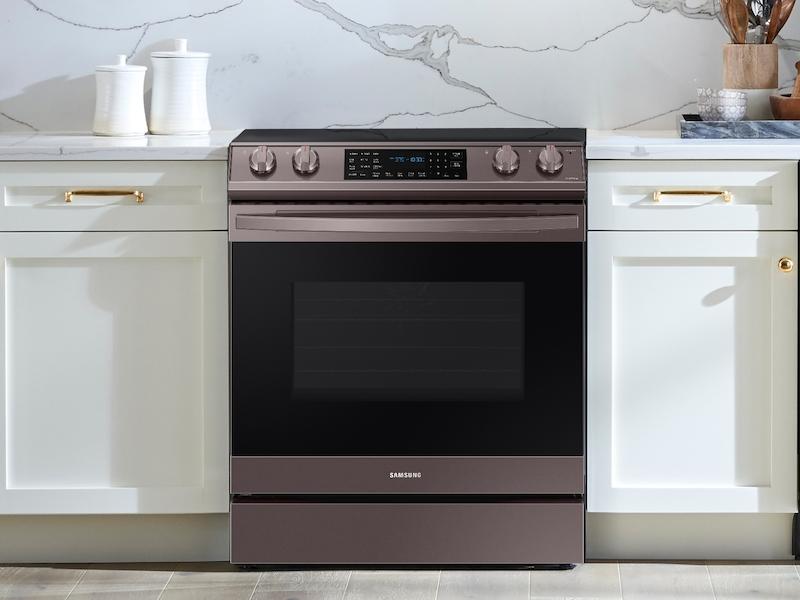Samsung NE63T8511ST 6.3 cu. ft. Smart Slide-in Electric Range with Air Fry in Tuscan Stainless Steel