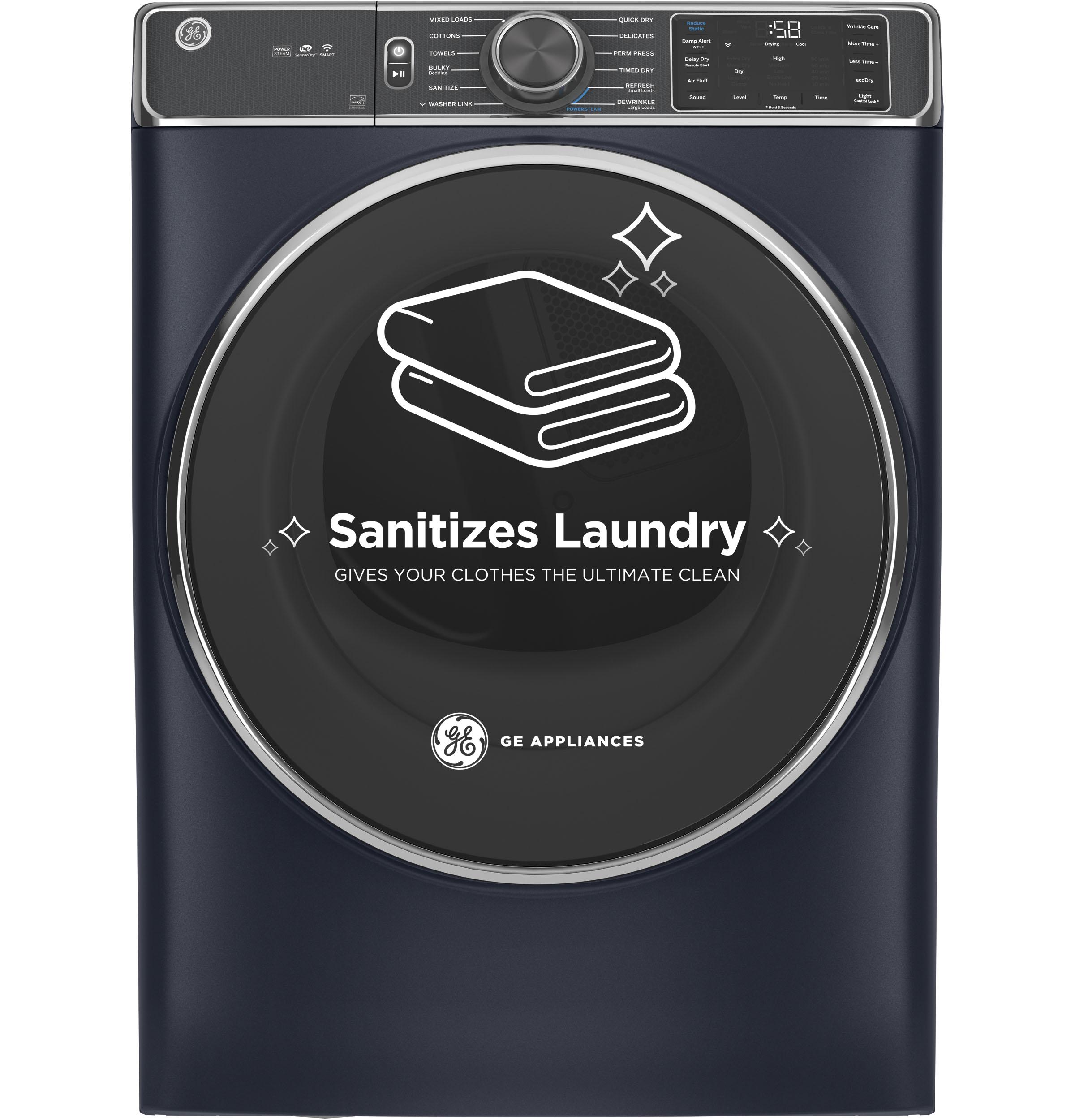 GE® ENERGY STAR® 7.8 cu. ft. Capacity Smart Front Load Electric Dryer with Steam and Sanitize Cycle