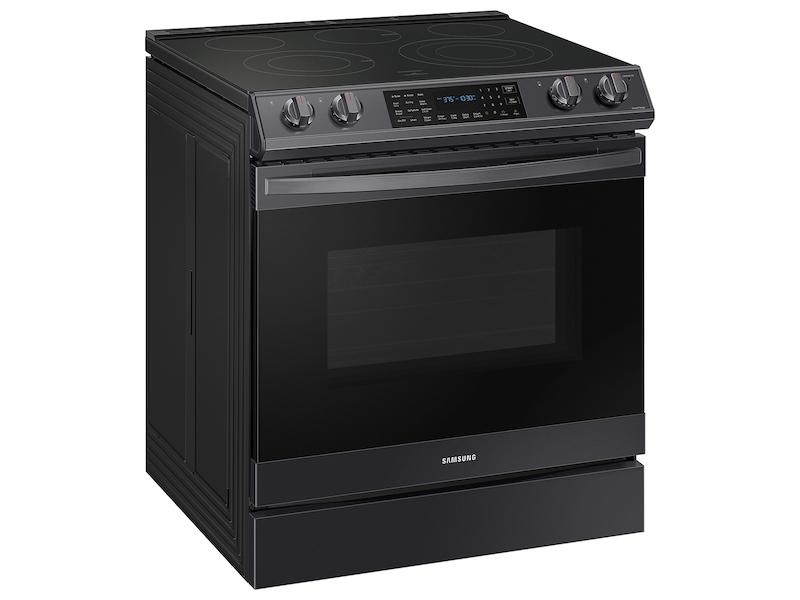 Samsung 6.3 cu. ft. Smart Slide-in Electric Range with Air Fry in Black Stainless Steel
