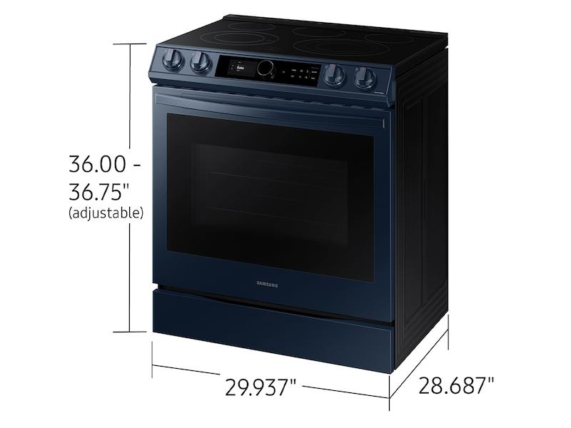 Bespoke Smart Slide-in Electric Range 6.3 cu. ft. with Smart Dial & Air Fry in Navy Steel