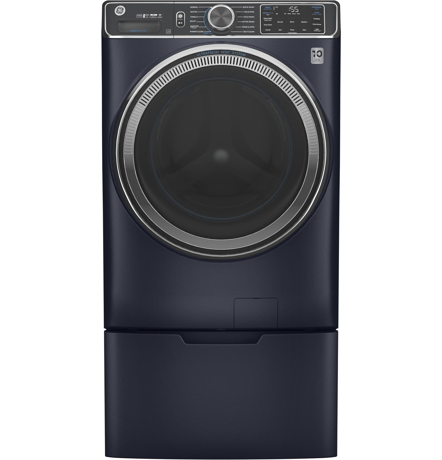 GE® ENERGY STAR® 5.0 cu. ft. Capacity Smart Front Load Steam Washer with SmartDispense™ UltraFresh Vent System with OdorBlock™ and Sanitize   Allergen