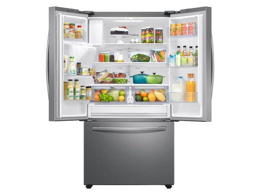 27 cu. ft. Large Capacity 3-Door French Door Refrigerator with External Water & Ice Dispenser in Stainless Steel