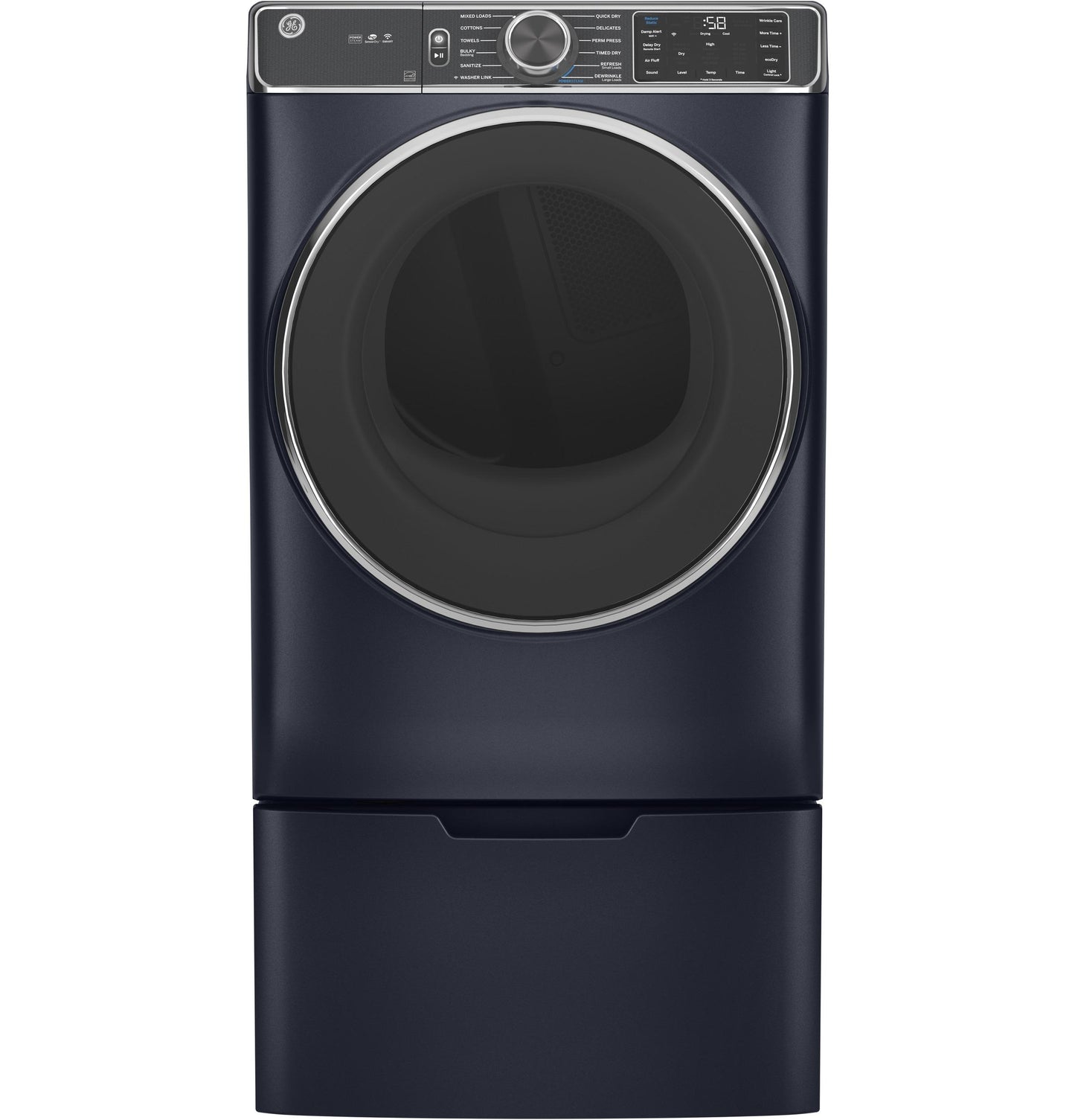 GE® ENERGY STAR® 7.8 cu. ft. Capacity Smart Front Load Electric Dryer with Steam and Sanitize Cycle