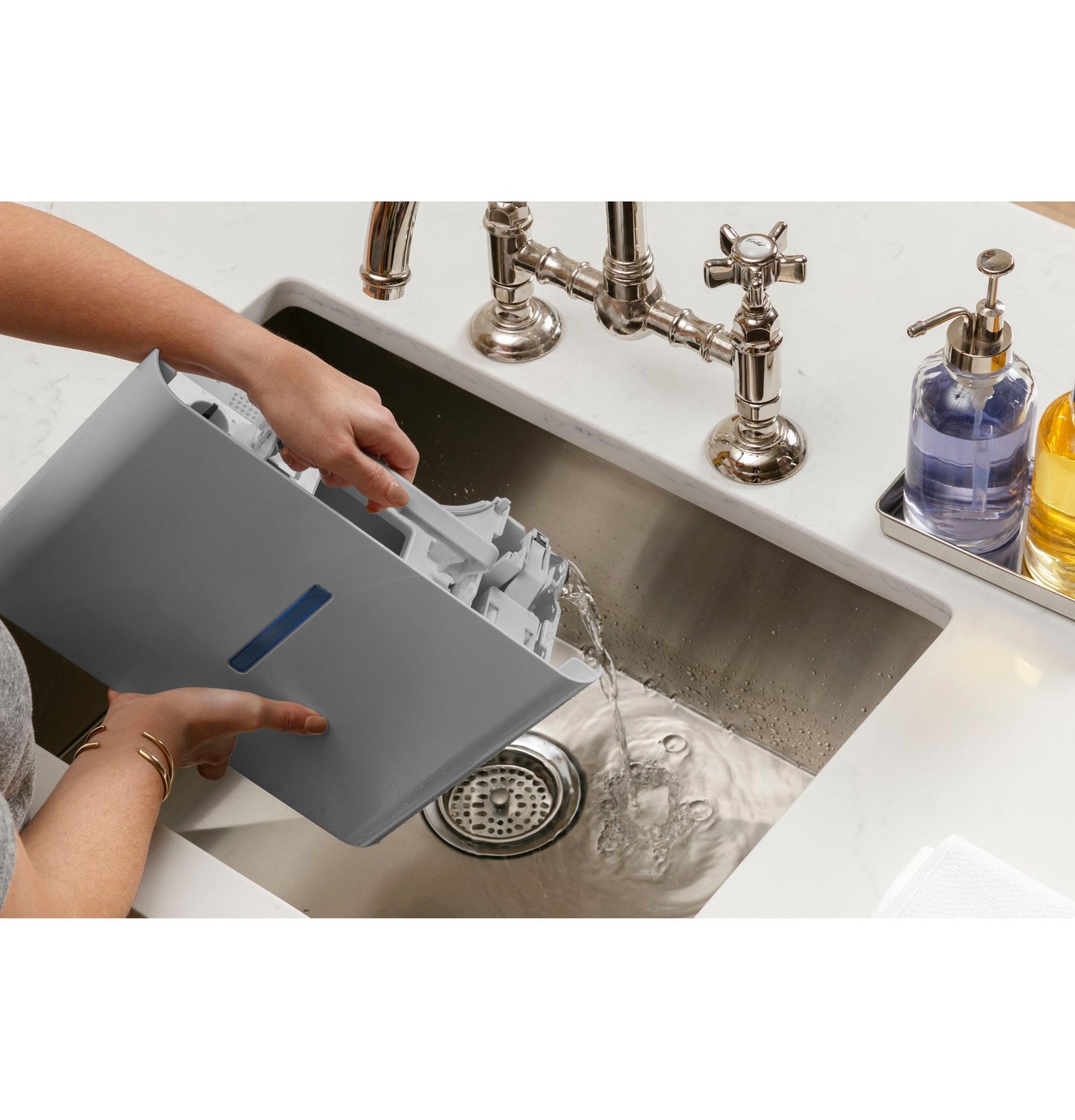 GE® ENERGY STAR® 50 Pint Portable Dehumidifier with Built-in Pump and Smart Dry for Wet Spaces