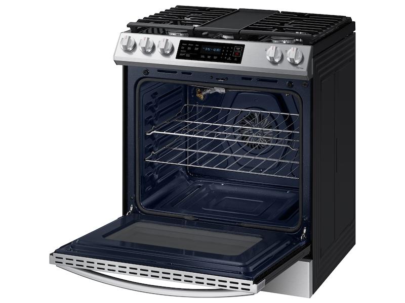 Samsung 6.0 cu. ft. Smart Slide-in Gas Range with Convection in Stainless Steel