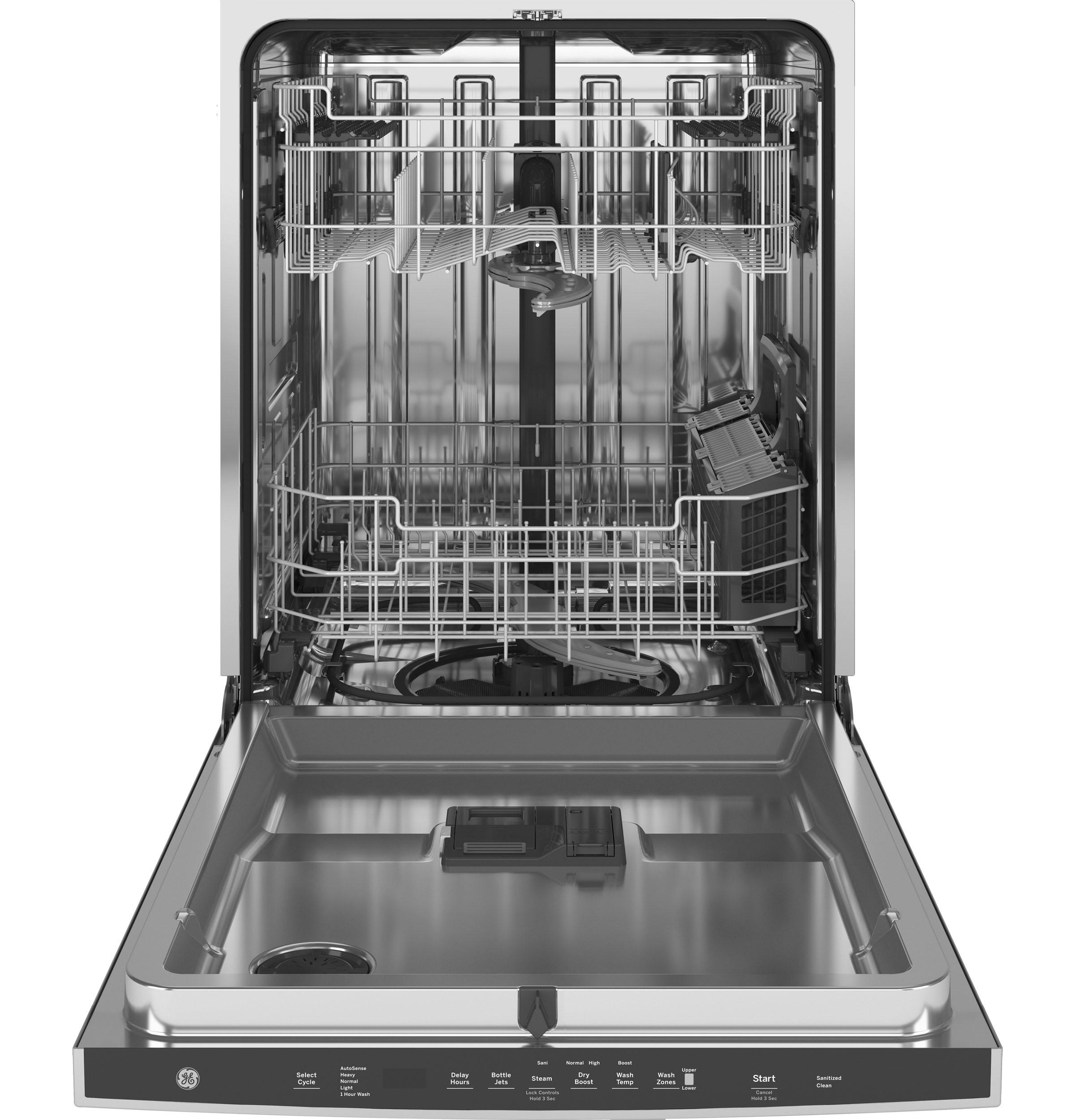 GE® Fingerprint Resistant Top Control with Stainless Steel Interior Dishwasher with Sanitize Cycle & Dry Boost with Fan Assist