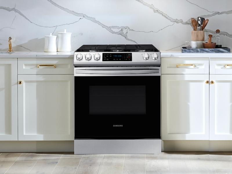 Samsung 6.0 cu. ft. Smart Slide-in Gas Range with Convection in Stainless Steel