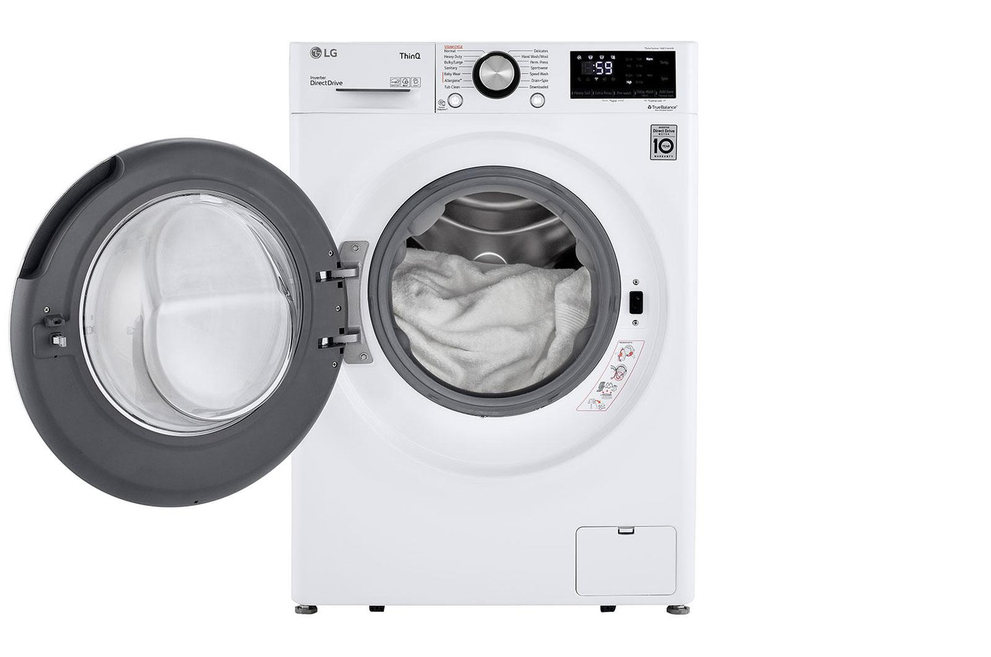 Lg WM1455HWA 2.4 cu. ft. Smart Wi-Fi Enabled Compact Front Load Washer with Built-In Intelligence