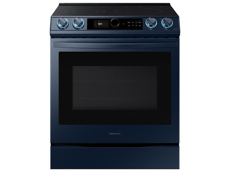 Bespoke Smart Slide-in Electric Range 6.3 cu. ft. with Smart Dial & Air Fry in Navy Steel
