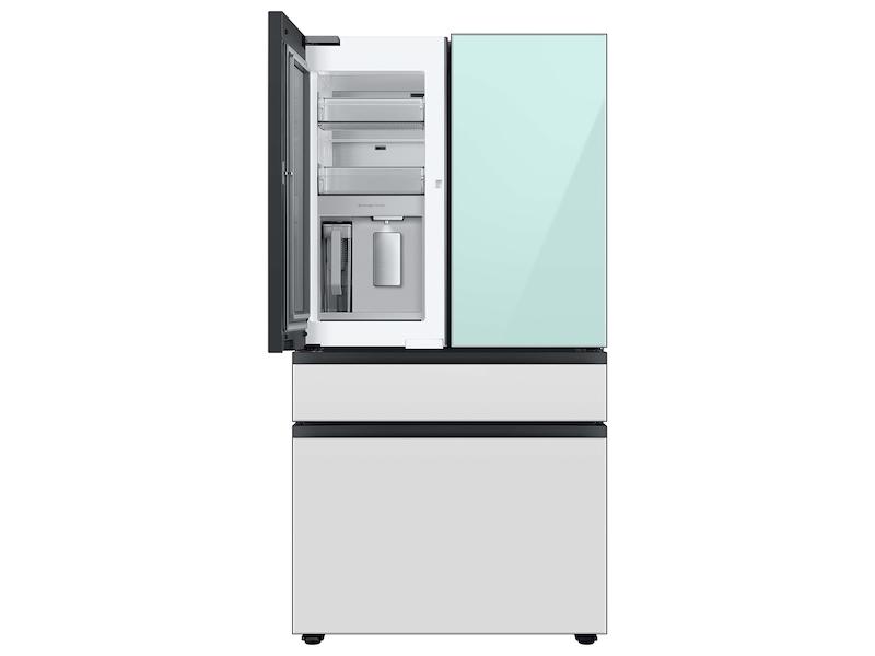 Samsung RF29BB86004MAA Bespoke 4-Door French Door Refrigerator (29 cu. ft.) with Beverage Center™ in Morning Blue Glass Top Panels and White Glass Middle and Bottom Panels