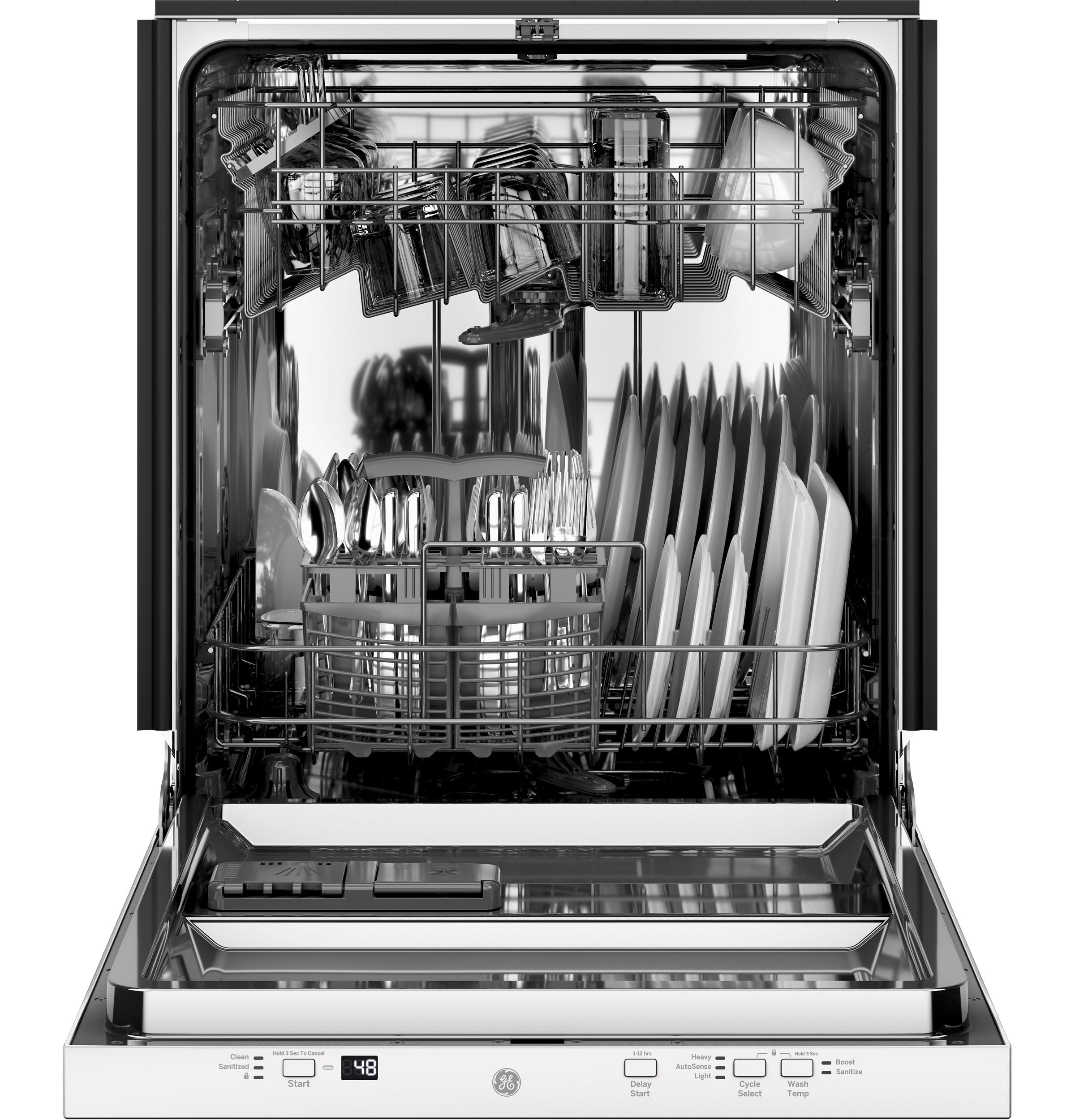 GE® ENERGY STAR® ADA Compliant Stainless Steel Interior Dishwasher with Sanitize Cycle