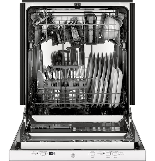 GDT226SGLWW GE® ENERGY STAR® ADA Compliant Stainless Steel Interior Dishwasher with Sanitize Cycle