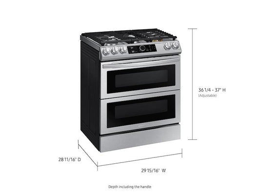 Samsung 6.3 cu. ft. Flex Duo™ Front Control Slide-in Dual Fuel Range with Smart Dial, Air Fry, and Wi-Fi in Stainless Steel