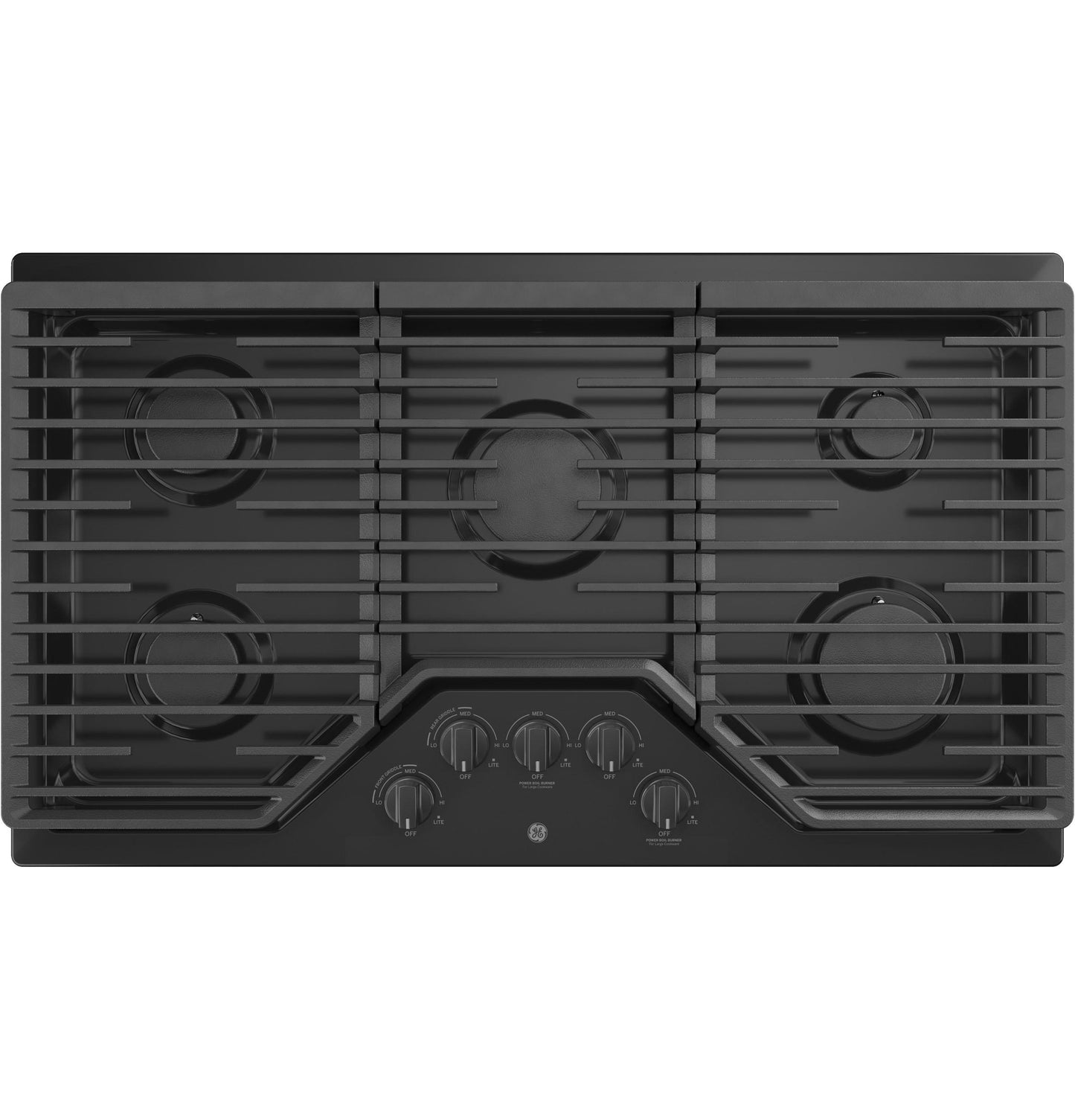 JGP5036DLBB GE® 36" Built-In Gas Cooktop with 5 Burners and Dishwasher Safe Grates