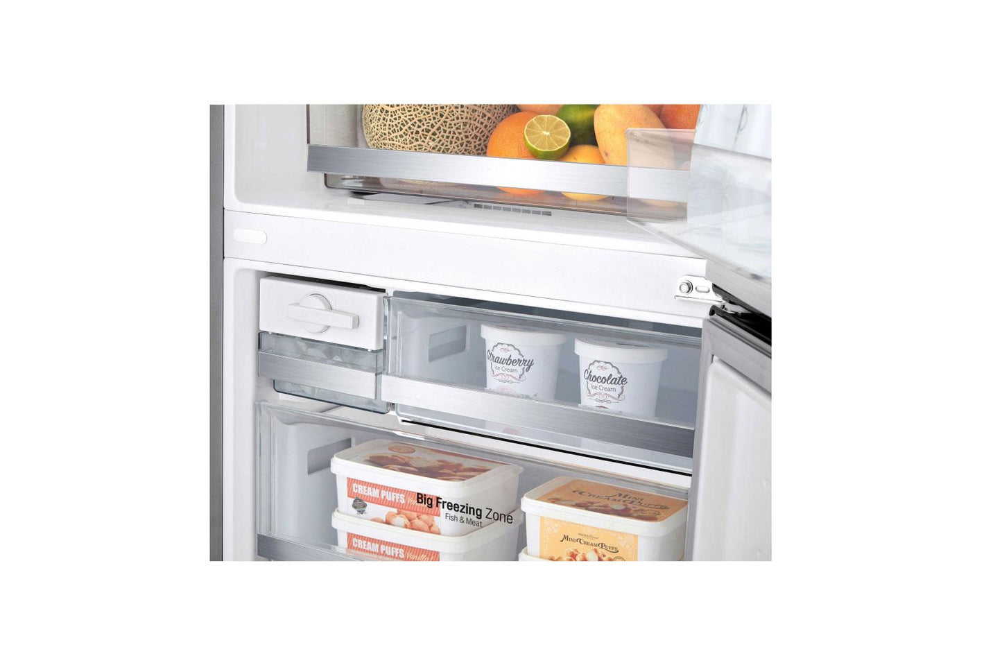 Lg LBNC15231V 15 cu. ft. 28-inch Wide Bottom Freezer Refrigerator - Stainless Steel