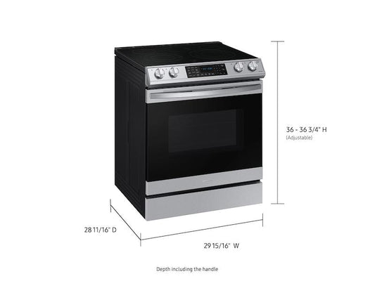 Samsung 6.3 cu. ft. Smart Slide-in Electric Range with Air Fry in Stainless Steel
