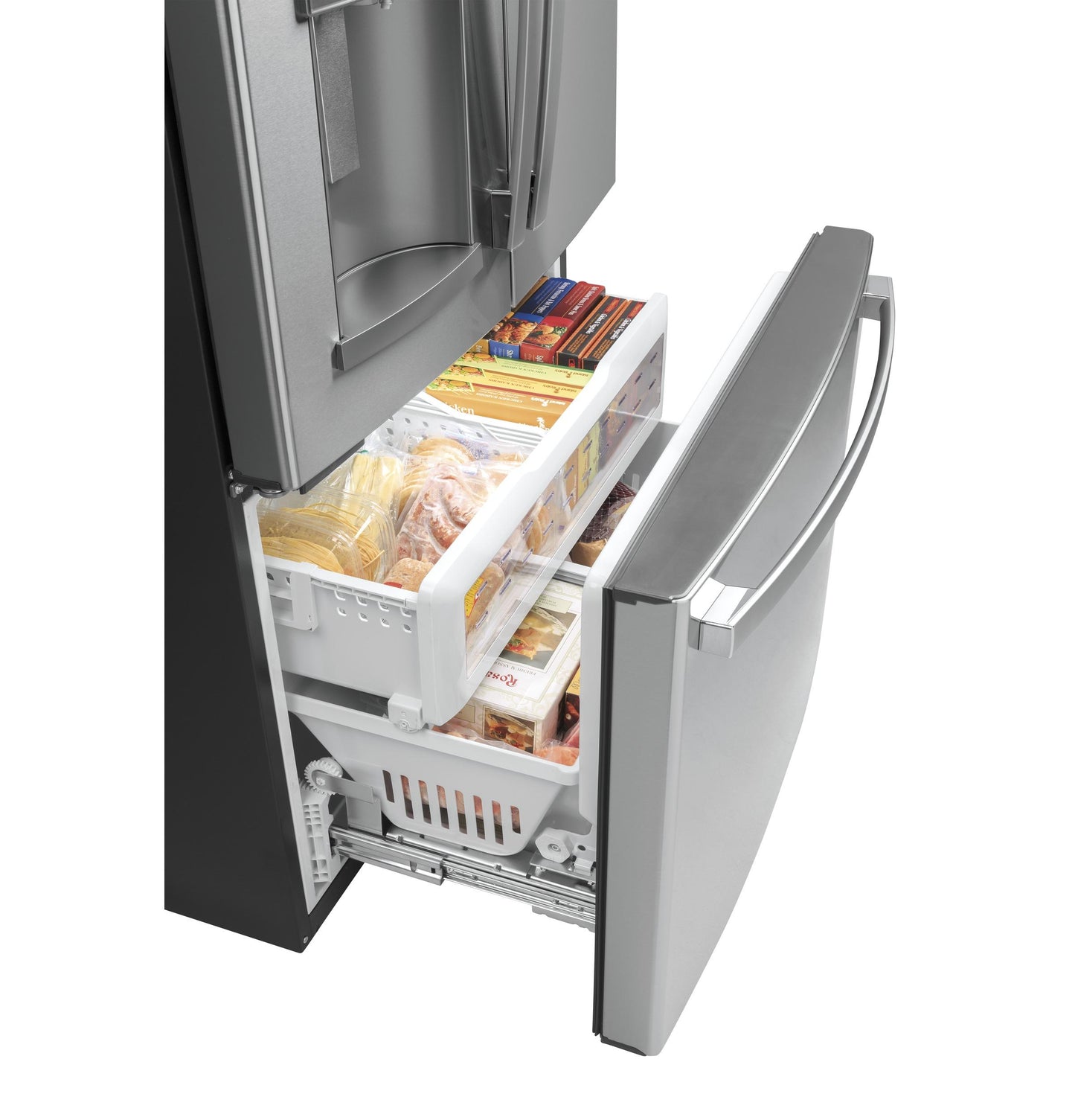 GYE22GYNFS GE ENERGY STAR 22.1 Cu. Ft. Counter-Depth Fingerprint Resistant French-Door Refrigerator