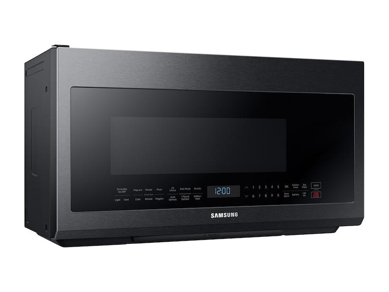 SAMSUNG 2.1 cu. ft. Over-the-Range Microwave with Sensor Cooking in Fingerprint Resistant Black Stainless Steel