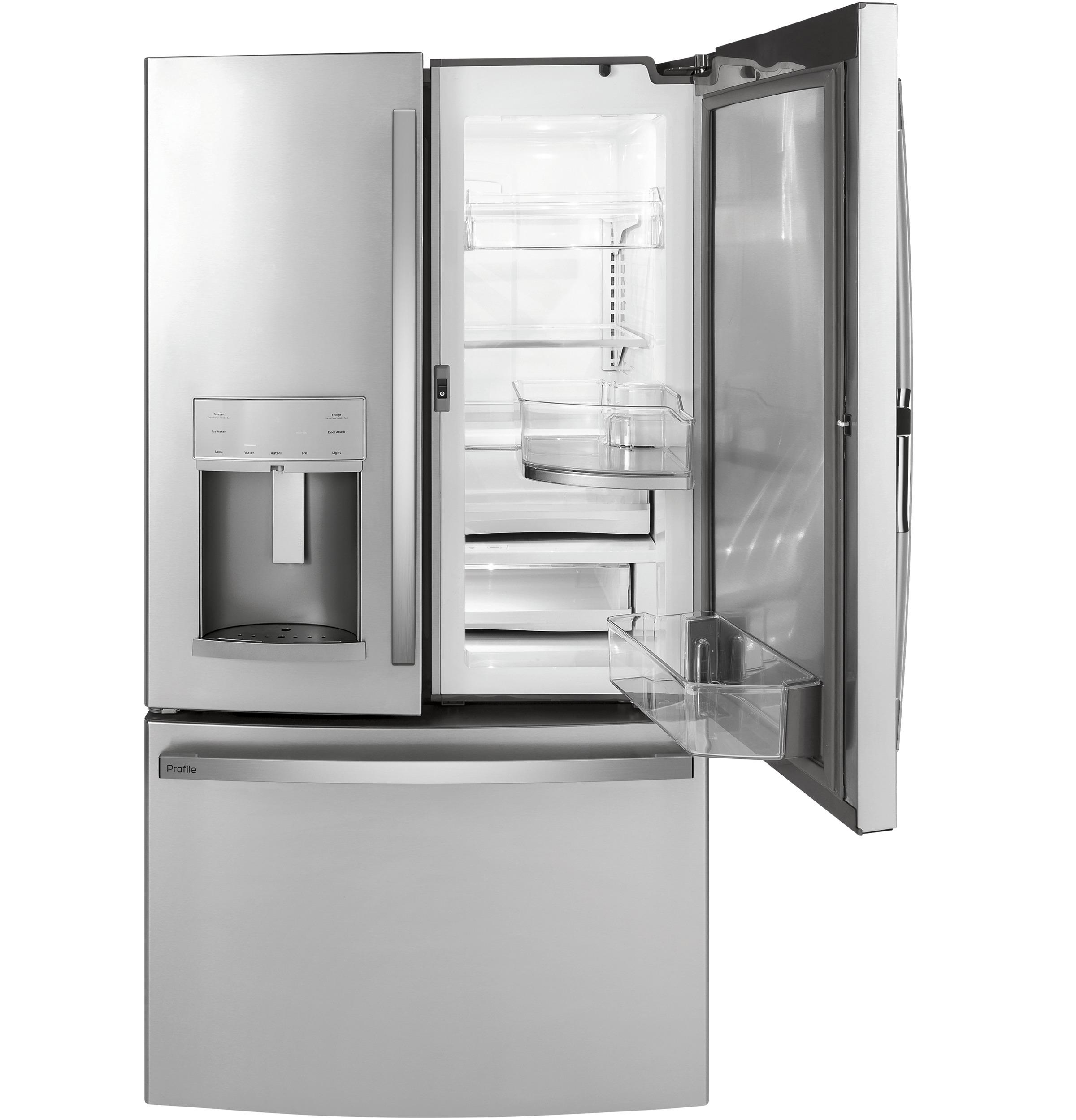 PYD22KYNFS GE Profile™ 22.1 Cu. Ft. Counter-Depth Fingerprint Resistant French-Door Refrigerator with Door In Door and Hands-Free AutoFill
