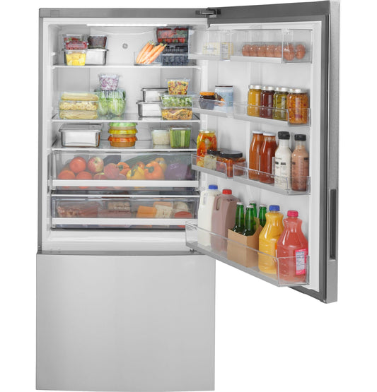 GBE17HYRFS GE® ENERGY STAR® 17.7 Cu. Ft. Counter-Depth Bottom-Freezer Refrigerator
