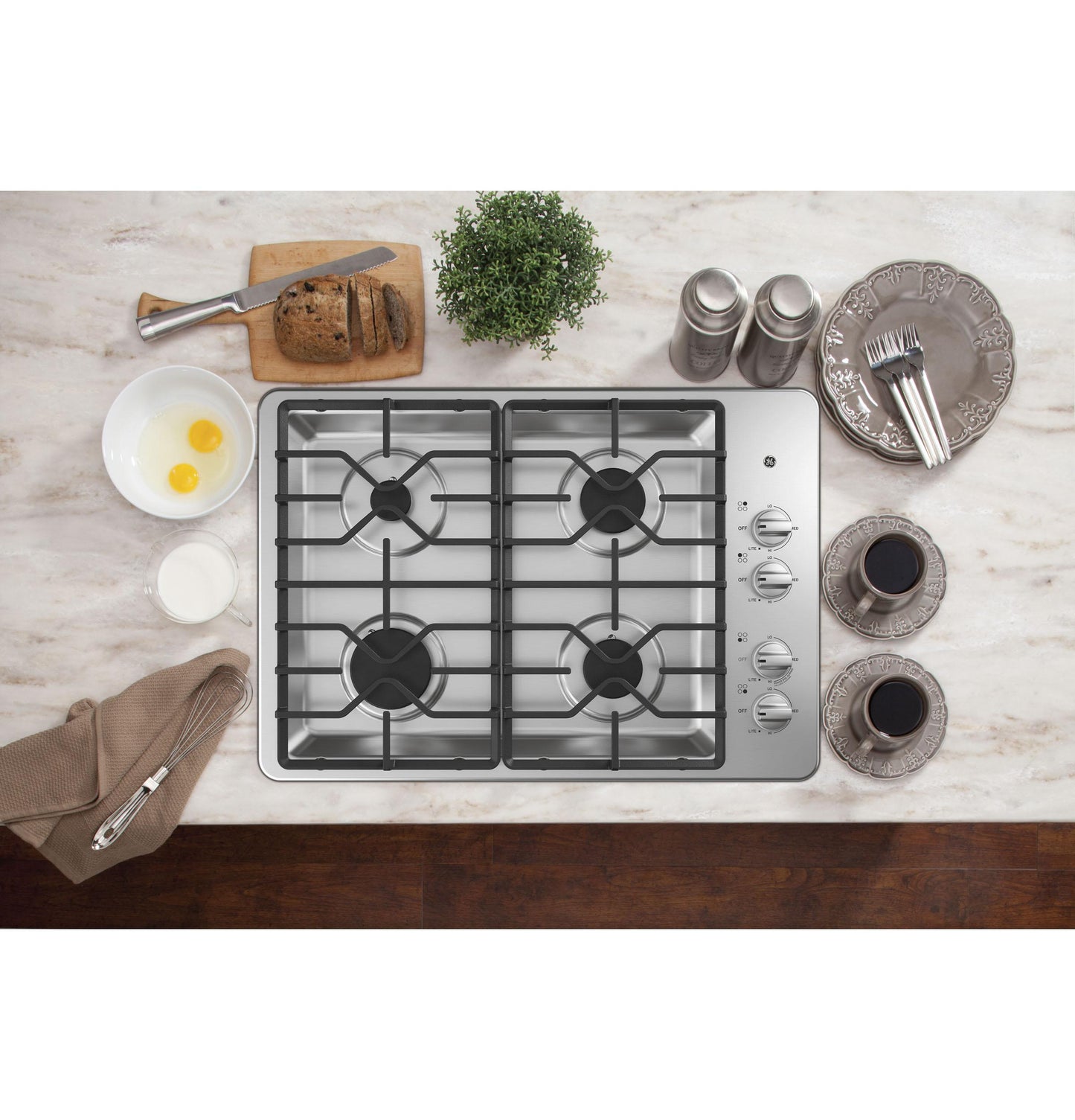 JGP3030SLSS GE® 30" Built-In Gas Cooktop with Dishwasher-Safe Grates