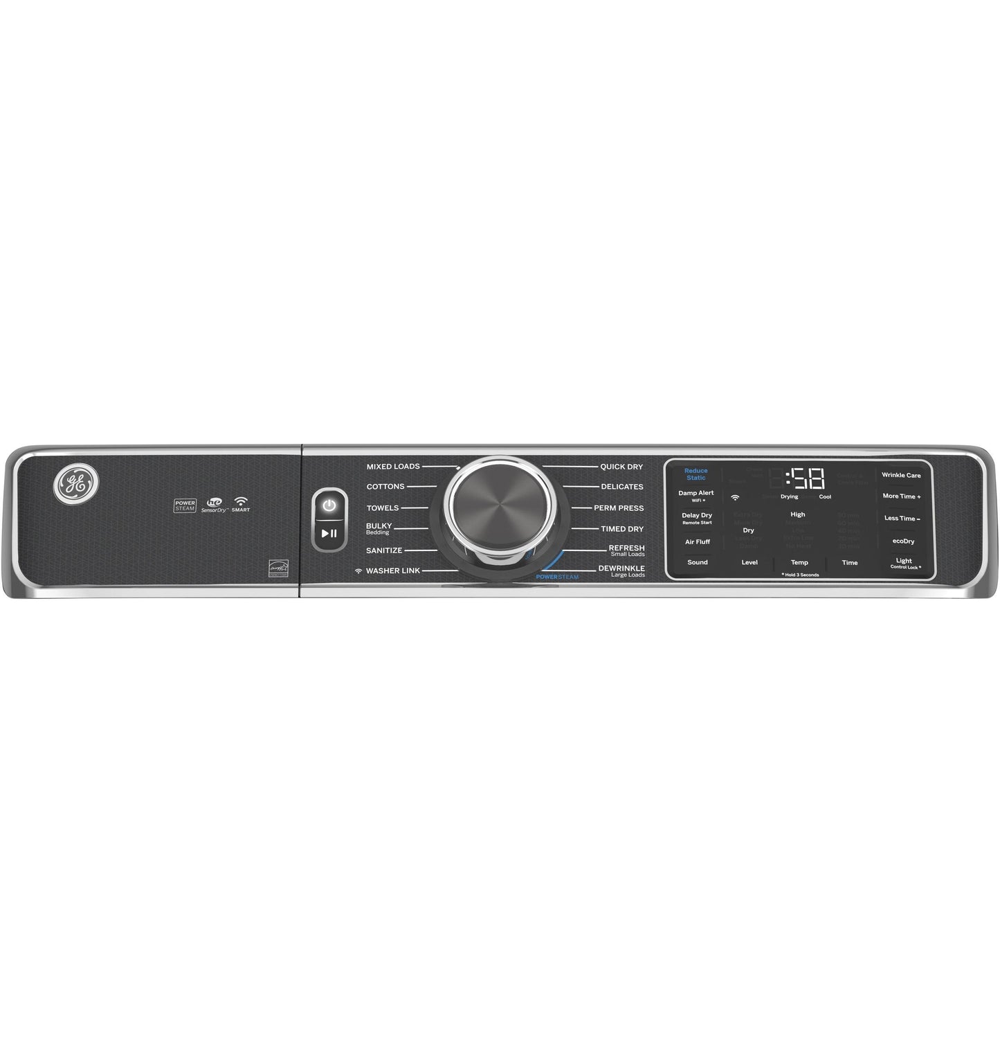 GE® ENERGY STAR® 7.8 cu. ft. Capacity Smart Front Load Electric Dryer with Steam and Sanitize Cycle