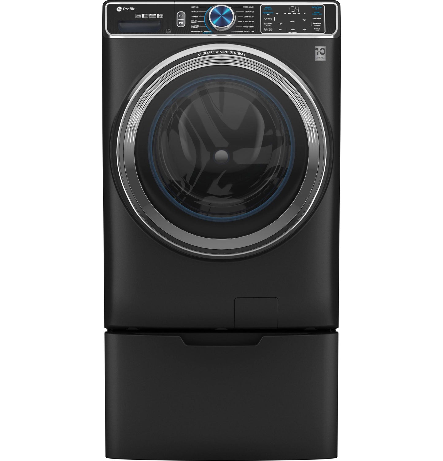 GE Profile™ 5.3 cu. ft. Capacity Smart Front Load ENERGY STAR® Steam Washer with Adaptive SmartDispense™ UltraFresh Vent System Plus™ with OdorBlock™