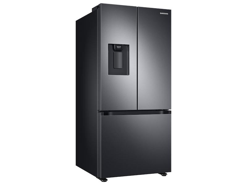 22 cu. ft. Smart 3-Door French Door Refrigerator with External Water Dispenser in Fingerprint Resistant Black Stainless Steel