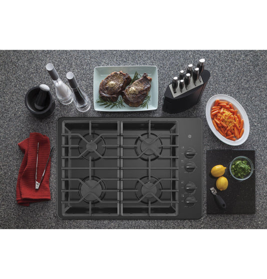 JGP3030DLBB GE® 30" Built-In Gas Cooktop with Dishwasher-Safe Grates