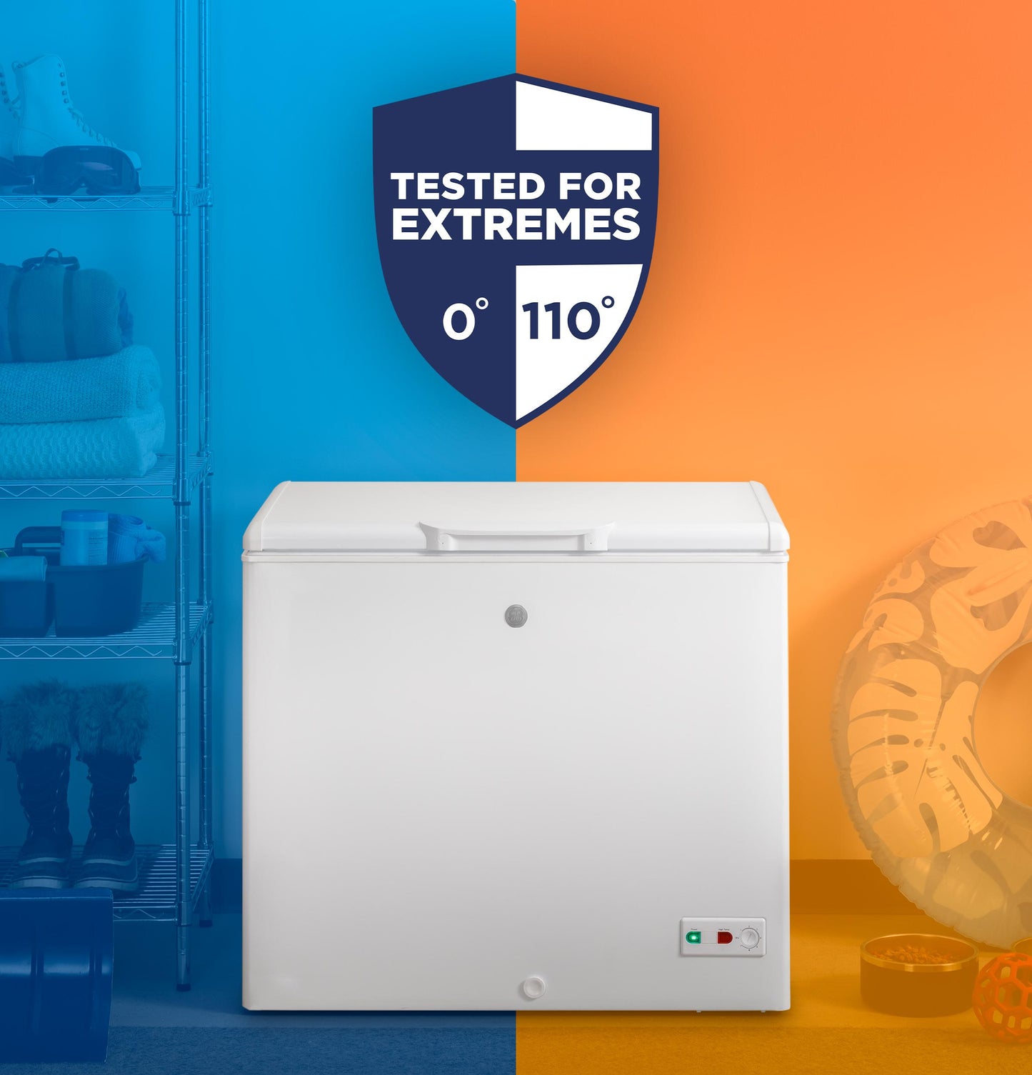 FCM9SRWW GE 8.8 Cu. Ft. Manual Defrost Chest Freezer