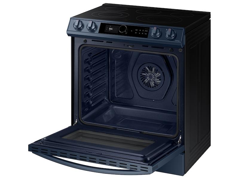 Bespoke Smart Slide-in Electric Range 6.3 cu. ft. with Smart Dial & Air Fry in Navy Steel